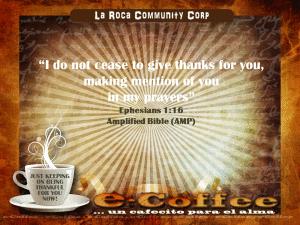 1eCoffee Ephesians 1.16 120213